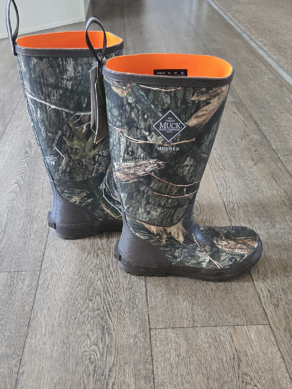 Men's Waterproof Boots with Bright Orange Lining